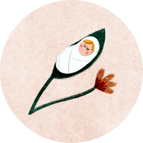 Sluitzegel baby blaadje bloem | 25 stuks